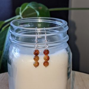 Tigers eye sterling silver 925 stamped earrings